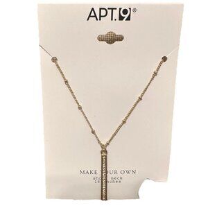 NWT Apt. 9  Gold Toned Crystal Bar Gold Satellite Chain 16" Necklace